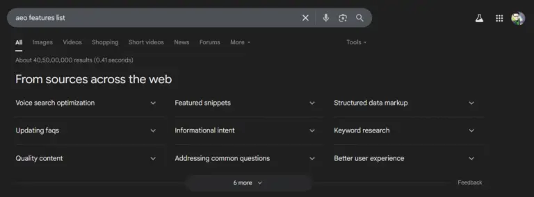 Answer Engine Optimization (AEO): The Future Beyond SEO Zero search click example